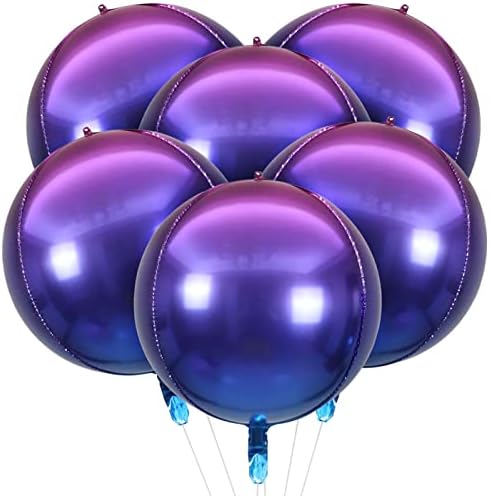 КУЌА НА ПАРТИЈАТА 4Д Сфера Балони Пакет од 6-Мермерна Фолија Балони 22 Инчи Миларни Балони Со Дизајн На Шема За Украси За Забави