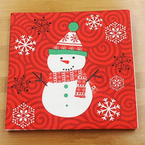 Амосфун Божиќни украси дозвола 20 парчиња/постави Божиќни салфетки за снежни производи убави Божиќни салфетки за забава за домашна продавница