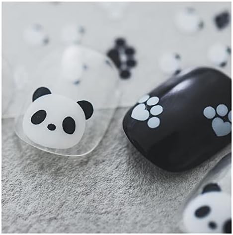 Nupart прекрасна цртана филмска панда шема на налепници за нокти 5D Relief DIY само-лепете ултра-тенки декларални салони за маникир
