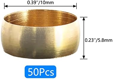 Хитефу Месинг Ракав Месинг Фитинзи Месинг Ферул Комплет, 50 парчиња 3/8 Цевка Од Метал Ракав Компресија Цевка Фитинг За Употреба Со Гориво И