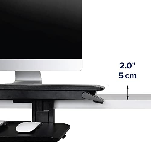 Ergotron-Converter WorkFit-Tx Converter, двоен монитор Sit Stand Stand Ergonomic Desk Riser for Tabletopps-ширина од 32 инчи, црна