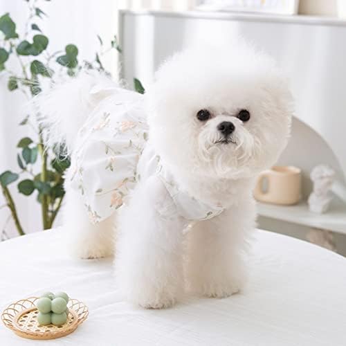 Кучен фустан куче принцеза фустани облека кученце куче здолниште чипка сјајно везови за миленичиња облека за миленичиња девојче за свадбена роденденска