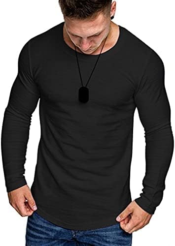 Coofandy Men 2 пакуваат мускули опремени маички за вежбање во салата за атлетски долги ракави