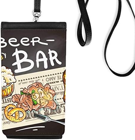 Пиво бар гурмански леб Франција телефонски паричник чанта што виси мобилна торбичка црн џеб