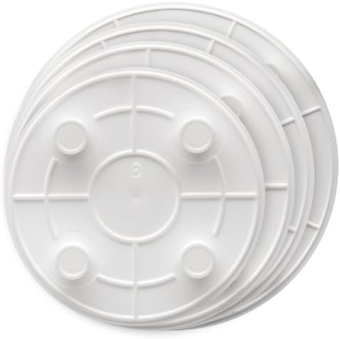 Пластични плочи на пластични торта Атеко Лејди Мери, сет од 4: 6, 8, 10, 12-инчи, бело