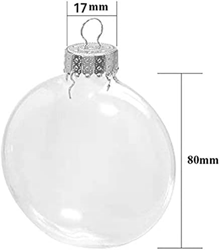 80мм чиста стаклена рамна топка украси за занаети чисти украси за пополнување топка затворено на отворено за новогодишна елка, внатрешен