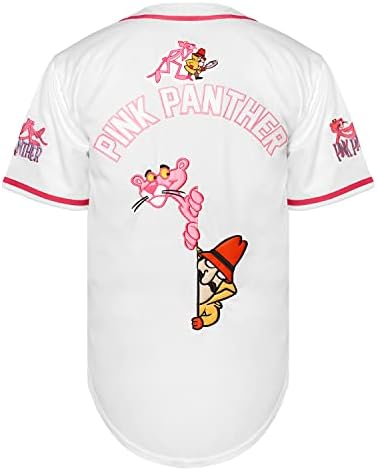 3 розова бејзбол дрес за мажи, хип-хоп-хоп зашиена спортска облека за забава за забава, бело црно сино S-3XL