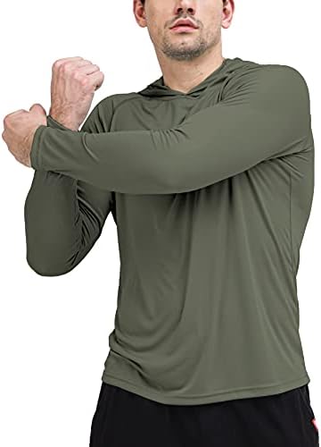 Машка маичка за заштита на сонцето upf 50+, отворена маица со долги ракави за трчање, риболов, пешачење