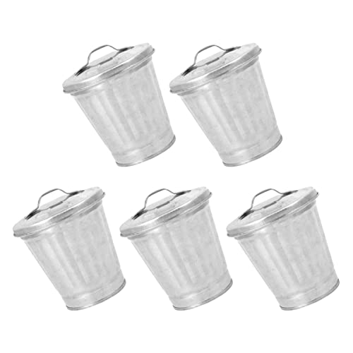Yarnow 10pcsgarbage pails таблета фарма куќа дома пенкало со капак, садови за садови контејнери галванизирани садови за садови корпи корпа