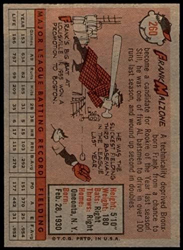 1958 Топпс 260 Френк Малзон Бостон Ред Сокс екс/МТ Ред Сокс
