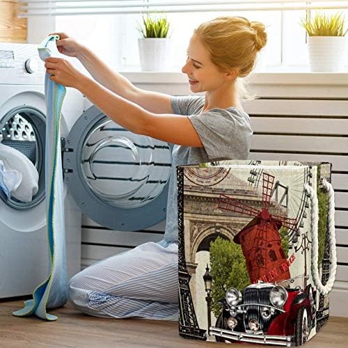 Unicey ретро франширски елементи алишта за перење, склопувачки корпа за корпа за складирање на бебешки заптивки