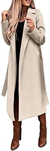 Дебела јакна за жени со долга ракав топла факс волна долга јакни со нејасни руно обложени јакни со џебови