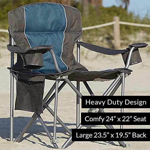 LivingXL од DXL Тешка преносна столица | Надворешен тревник или стол на плажа со 500 lb максимален капацитет, лесна рамка за преклопување