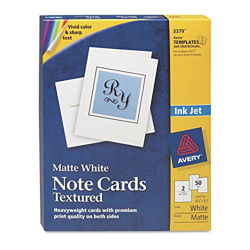 АВЕРИ 3379 картички за белешки за инк-џет, w/пликови, 4-1/4-инчен X5-1/2-инчен, 50/bx, ние
