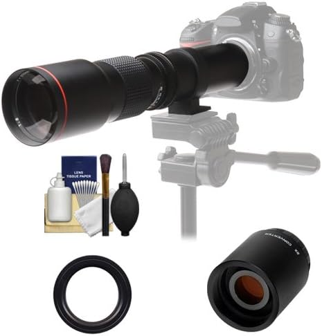 Vivitar 500mm f/8.0 Телефото леќи со 2x телеконвертер + комплет за SLT-A57, A58, A65, A77, A99 DSLR камери