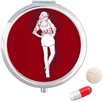 Црвена Мода Убавина Жена Пилула Случај Џеб Медицина Кутија За Складирање Контејнер Диспензерот