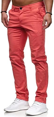 Dudubaby Mens Cargo Pants Mens Lounge Pants Мода обична цврста боја Еластична џеб со панталони