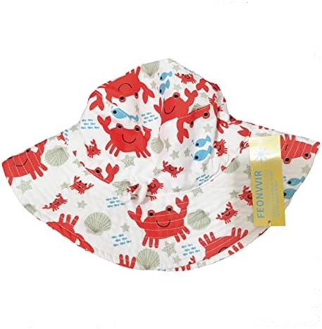 Феонвир Детска Сонце капа, УПФ 50 Дете за плажа на плажа, широка капа за корпа за бебиња за момчиња и девојчиња, летна капа за новороденче за заштита од сонце