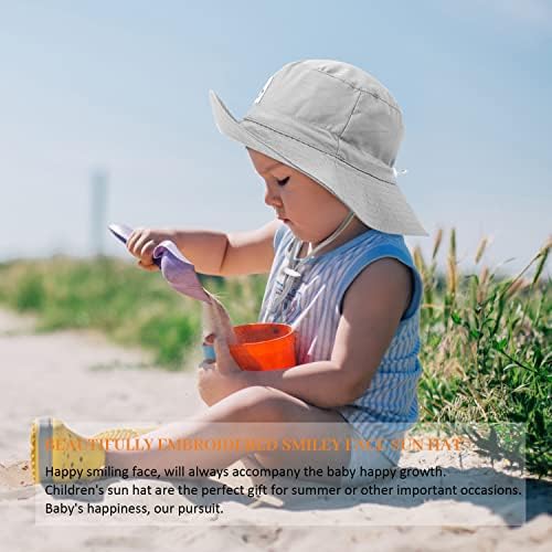 Бебе сонце капа, дете насмевка лице UPF 50+ капа за заштита од сонце, шапки за преклопување на плажа за момчиња за прилагодување