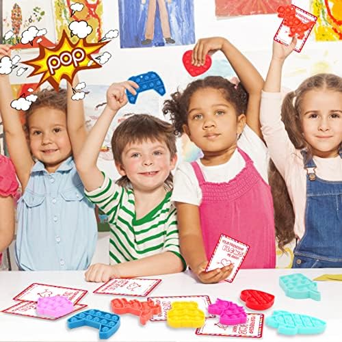 Подароци за Денот на вinesубените за деца - 24 картички за в Valentубените со 24 пакувања Fidget играчки Поп.