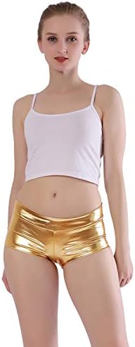 Сјајна метална метална метална метална метална шорцеви за женски панталони