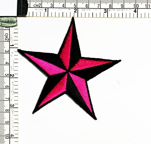 Кленплус 3 парчиња. Црна Розова Двобојна Ѕвезда Извезена Железо На Шие На Лепенка За Костим Облека Фармерки Јакни Кошули Моден Цртан