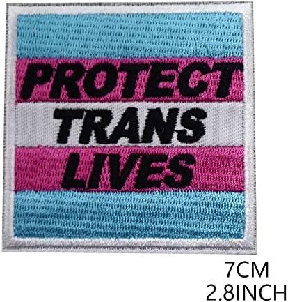 Заштитете транс животи слоган рокабили смешно везено железо на шиење на лепенка велосипедист амблем занает декоративен поправка значка за кошули