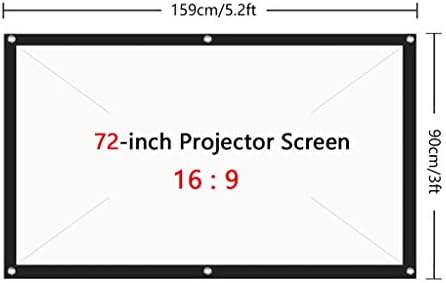 ZSEDP Екран на проектор за висока осветленост 72 84 100 120 150 инчи 16: 9 склопување на проекција на ткаенина од ткаенина