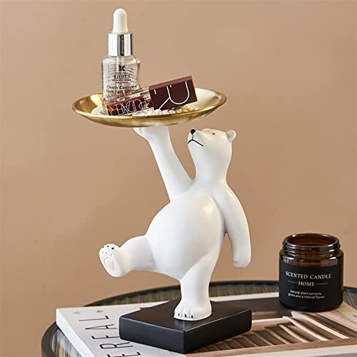 Зета Креативна бела мечка статуа за складирање на статуа Нордиска домашна декор за дневна соба за декорација на табели за складирање на занаети