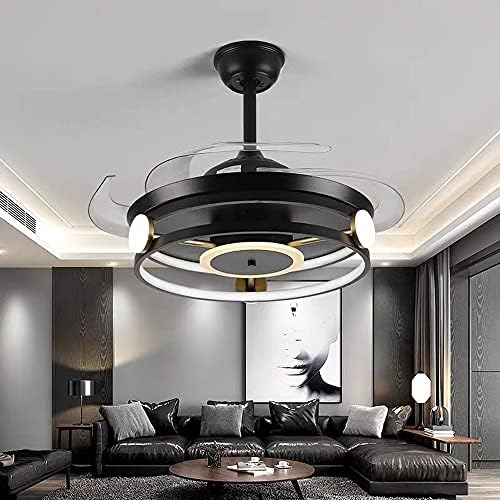 Вентилатори на таванот Chezmax 42 инчи со светла далечински управувач со декор за спална соба Вентилатор ламба воздух невидливи
