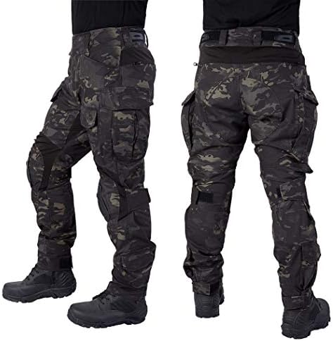 Idogear G3 борбени панталони мултикам панталони со влошки на коленото за мажи тактички панталони за џеб-и-јамка прилагодувач
