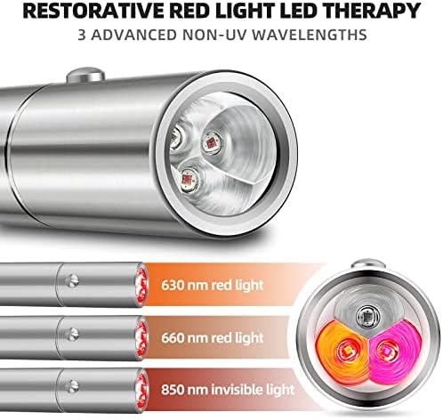 Уред на терапија со црвена светлина Therapsky со 630nm, 660nm и 850nm бранови должини, стапче за терапија со црвена светлина за олеснување на
