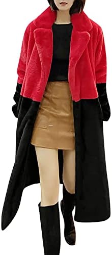 HXHYQKP Womenените топла јакна со долга ракав долг зимски грашок моден ров волна волна ветерница палта