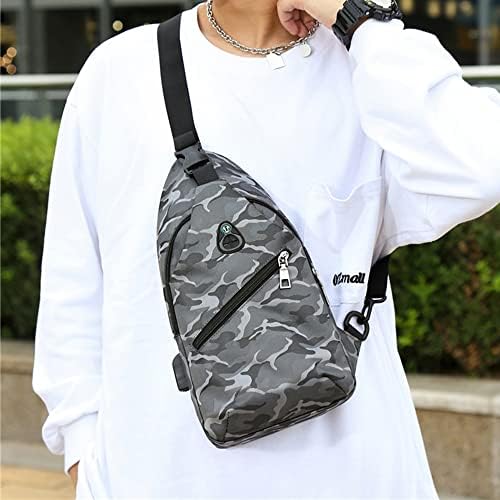 Dazzlesun водоотпорен најлон крстосница торба за рамена торба за прашка за маж сив патувања ранец на градите за пешачење за пешачење
