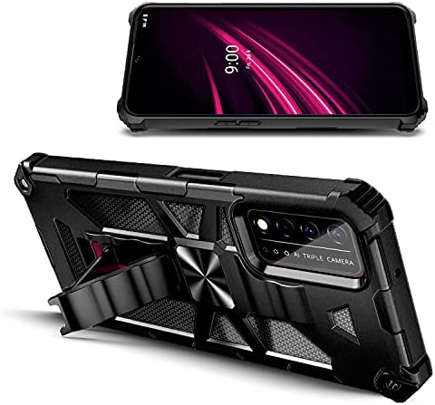 Nznd Случај За T-Mobile Revvl V Плус 5G Со Калено Стакло Заштитник На Екранот, Целосна Заштита На Телото [Воено Одделение], Вграден Kickstand,