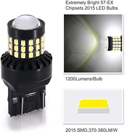 Luyed 2 x 1200 лумени екстремно светла 7443 2015 57-EX чипсети 7440 7441 7443 7444 992 LED светилки со проектор за резервна копија на обратни