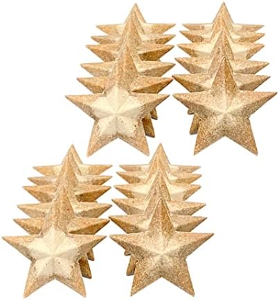 24 пакувања занаетчиски дрвени starsвезди со двојна страна 3Д недовршени дрвени starвезди за домашни проекти
