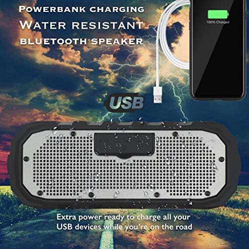 Museeq Bluetooth звучници, преносен безжичен звучник на отворено со 10W стерео звук, засилен бас, IPX5 водоотпорен звучник за туширање со PowerBank,