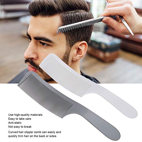 Curved Barber Clipper Comb, салон бербер сечење на коса стилизирање рамен чешел чешел за сечење коса за мажи за мажи