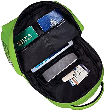 Афизиски бејзбол зелен патнички лаптоп ранец Womenенски Bookbag Bookbag лесен училишен ранец за девојчиња прилагодлив ранец на колеџ