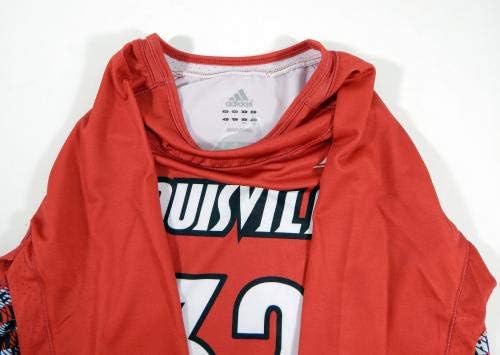 Womensенски уникатен кардинали на Луисвил 32 игра користена LS Red Jersey Lacrosse L 531 - Колеџ -игра користена