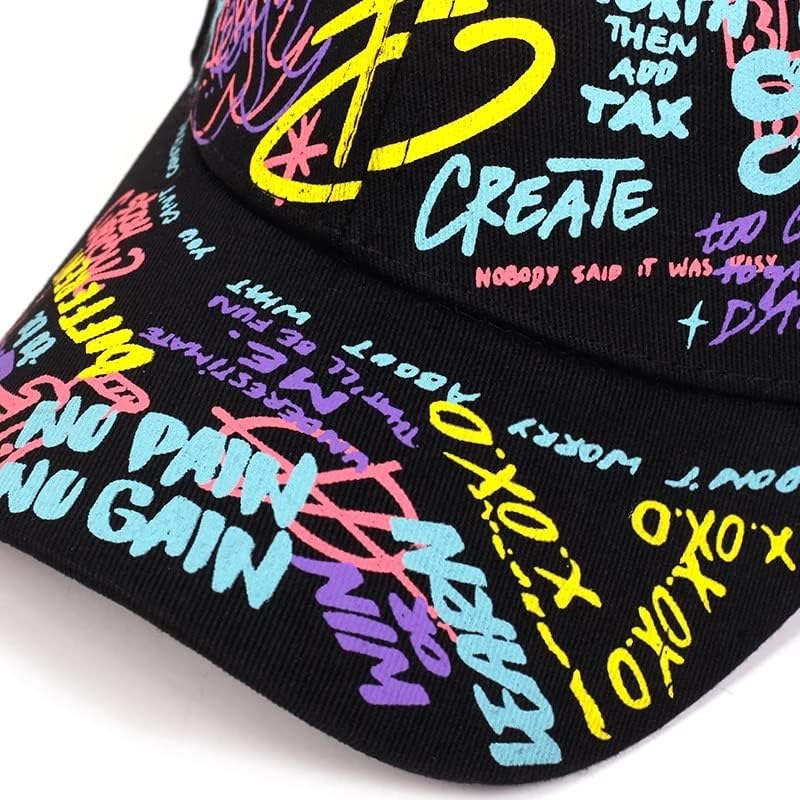 MHYFC модно писмо Бејзбол капа графити Сонце хип хоп капа за визир, пролетна капа, прилагодливо памучно капаче за жени за жени, капи.