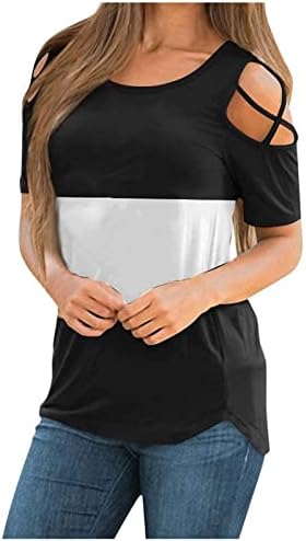 Nokmopo преголеми маици за жени за жени мода лежерна мода цветно отпечаток од рамо на средно половината Елегантен врв