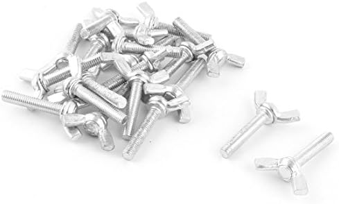 AEXIT 20 парчиња нокти, завртки и сврзувачки елементи M5X25mm навојна метална крила завртка за завртки за завртки за завртки за завртки