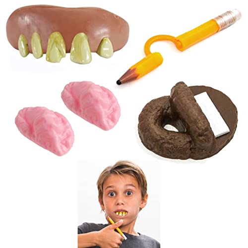4 компјутер практична шега играчка играчка трик трик за молив за џвакање смешни заби измет од шега за забава