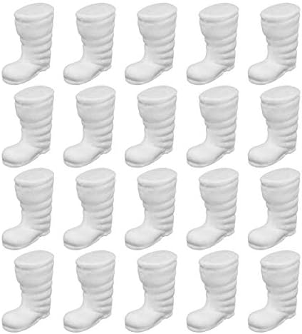 Pretyzoom Home Decor 20pcs Занаетчиски пена Божиќни чизми Бели чевли Полистирен Божиќни форми за DIY дома занаетчиски проект за новогодишно