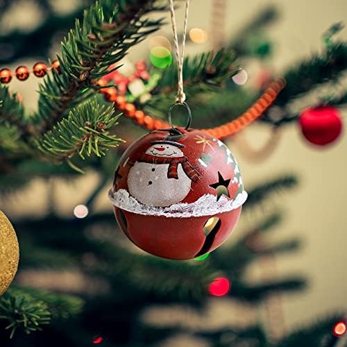 Божиќно Ѕвоно Приврзок Антички Железен Снешко Ѕвонче Приврзок За Новогодишна Елка Декорација Приврзок Божиќни Орнаменти Големи Занаетчиски Кристали