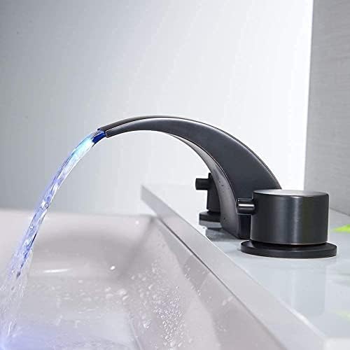 Баталавско масло ја нанесува бронзената тапа за бања за мијалник 3 дупка 8 инчи широко распространета водопада светлина LED лавална