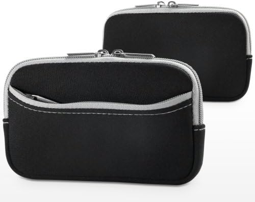 Case Boxwave Case компатибилен со LG Phoenix 4 - Softsuit со џеб, мека торбичка Неопрена покриена ракав Зипер џеб за LG Phoenix 4 - Jet