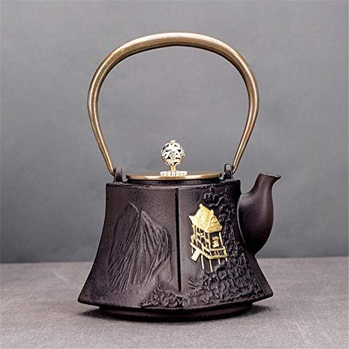 Котел со железо чај рачно изработено неоткриен здравствен сад за железо јапонски стил железо тенџере чајнички чајници, пибми, железо, 1200 мл